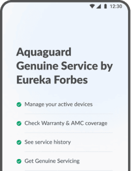 Image showing why customers should book aquaguard service  and AMC from the app directly