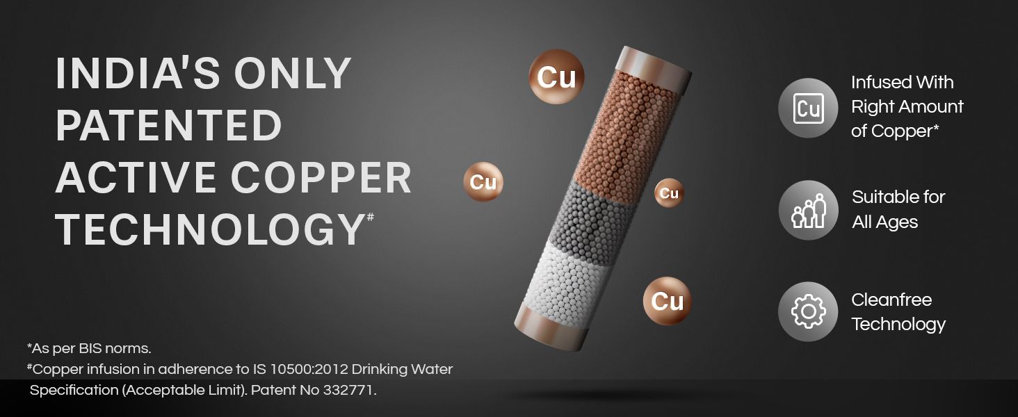 aquaguard blaze insta hot & ambient uv+uf+active copper, dual stainless steel tank water purifier | suitable for municipal water (tds 200 ppm)