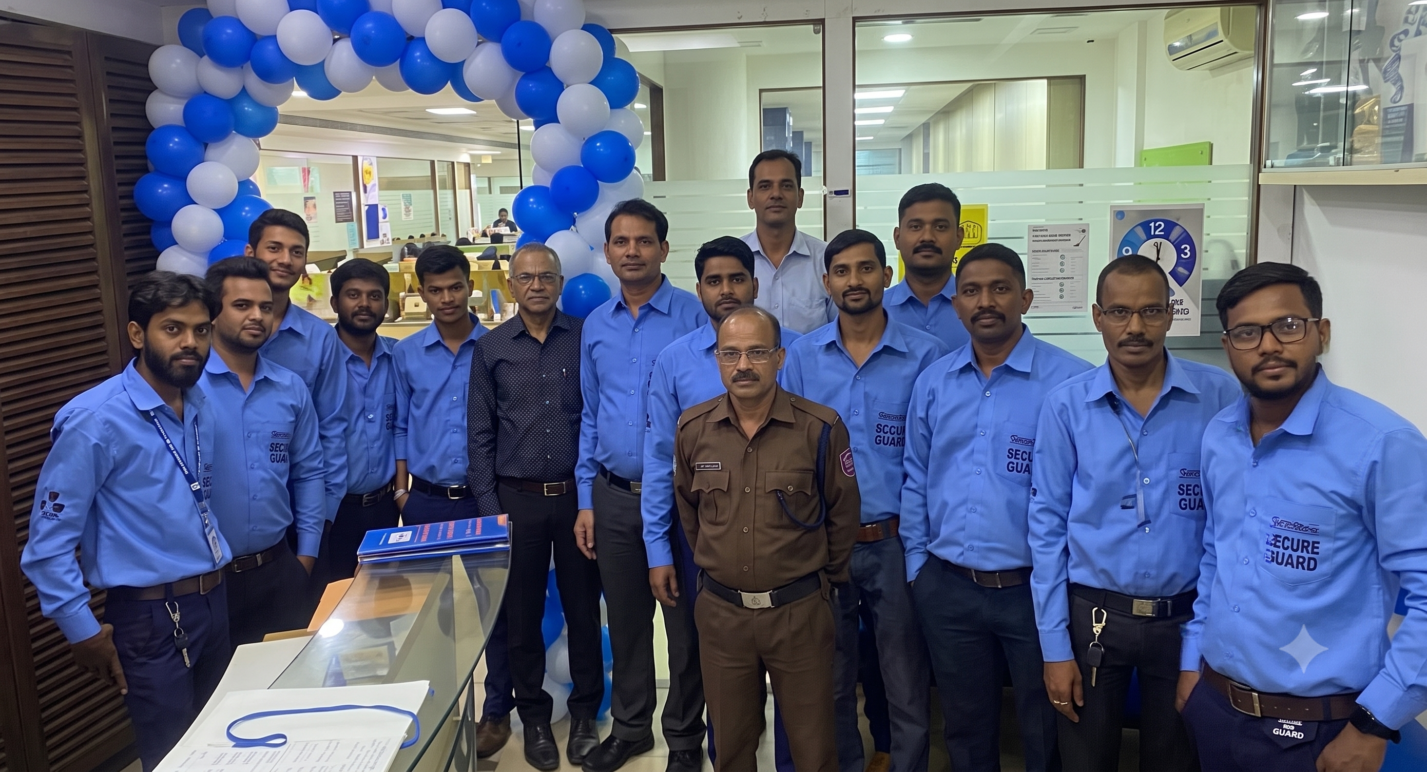 Service technicians at a celebration
